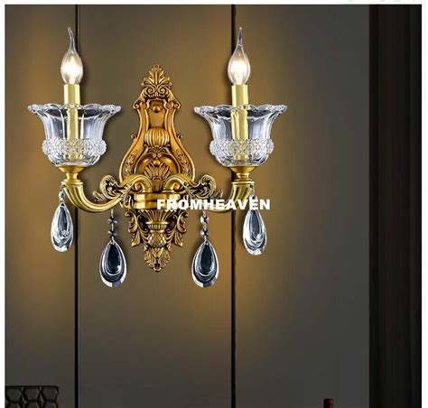 Lámpara de pared de cobre de estilo moderno de cristal para candelabro