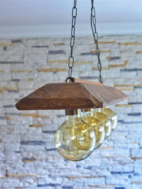 Wooden Pendant Light Kitchen Island Light Large Wood Antique Lighting ...