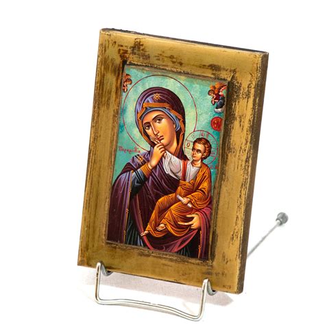 Virgin Mary Icon Panagia Paramythia Handmade Greek Orthodox Icon Gold Leaf Mother Of God