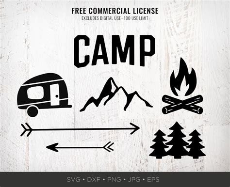 7 Icons Camping SVG Bundle Camp SVG Bundle Camper Svg Pack - Etsy