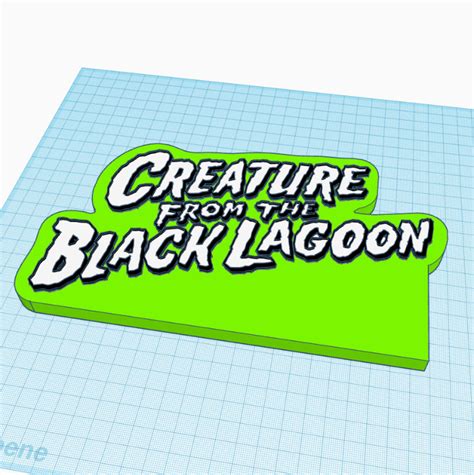 STL File CREATURE FROM THE BLACK LAGOON V1 Logo Display By