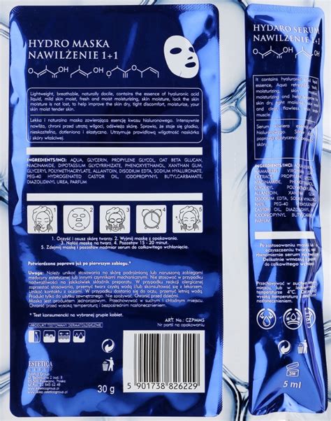 Czyste Piekno Hydro Mask Cloth Face Intensive Hydrating Serum Maschera Siero Viso Makeup It