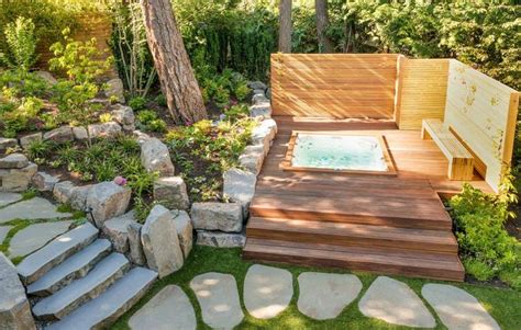 Batu Hardwood Decking Hot Tub Garden Hot Tub Landscaping Hot Tub