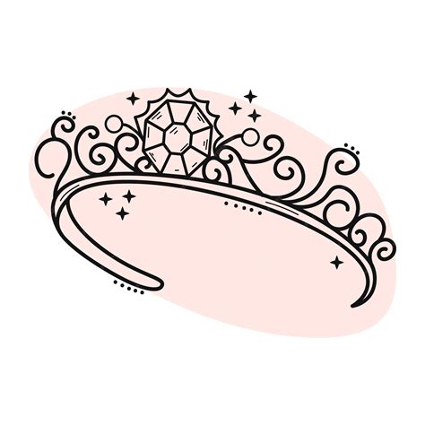 Premium Vector | Diadem icon hand drawing jewelry