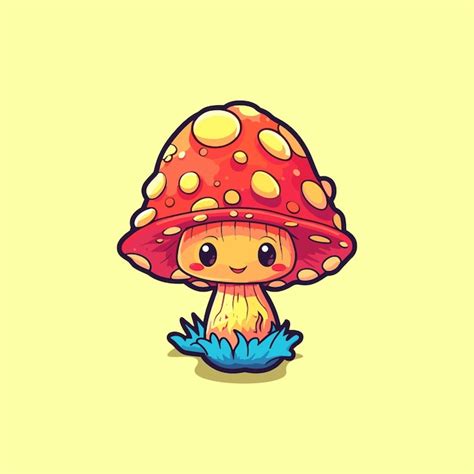 Premium Vector Mushroom Kawaii Cartoon Illustration