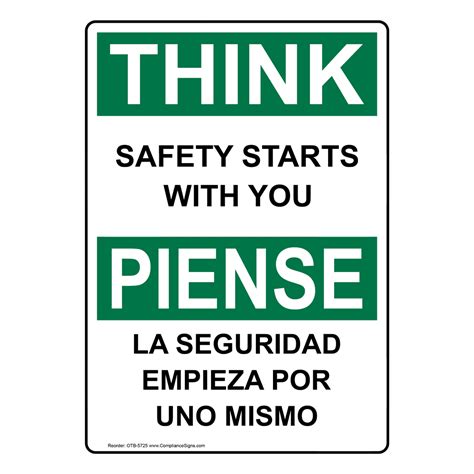 Vertical Safety Starts With You Bilingual Sign Osha Think