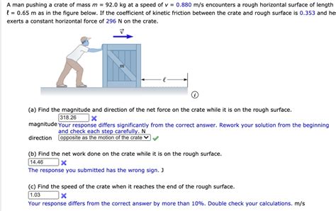 A Man Pushing A Crate Of Mass M Kg At A Speed Of V M S