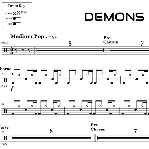 Demons - Imagine Dragons - Drum Sheet Music | OnlineDrummer.com