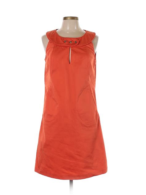 Tory Burch Solid Orange Casual Dress Size 10 82 Off Thredup