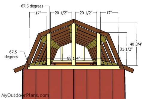 8x16 Gambrel Roof Plans | MyOutdoorPlans | Free Woodworking Plans and ...