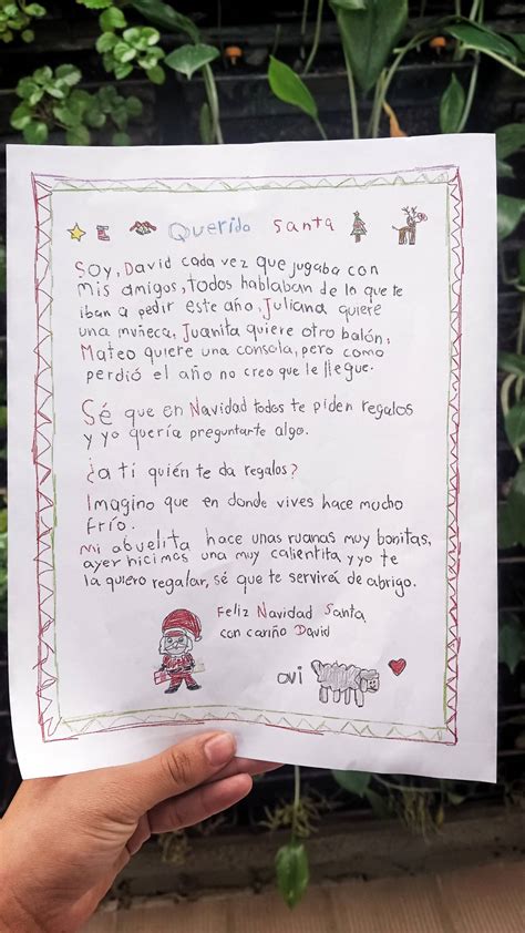 Emotiva carta de un niño colombiano a Santa Claus