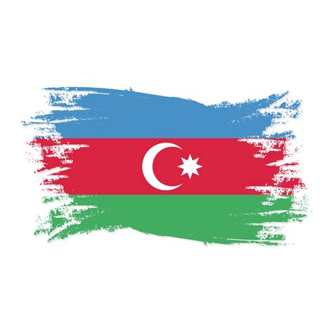 Azerbaijan Flag With Watercolor Brush Style Design Vector