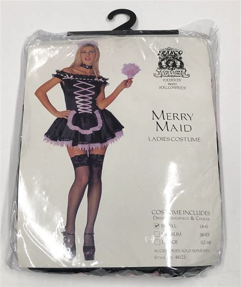 Sexy French Maid Costume Tutu Dress Black And Pink Womens S M New Ebay