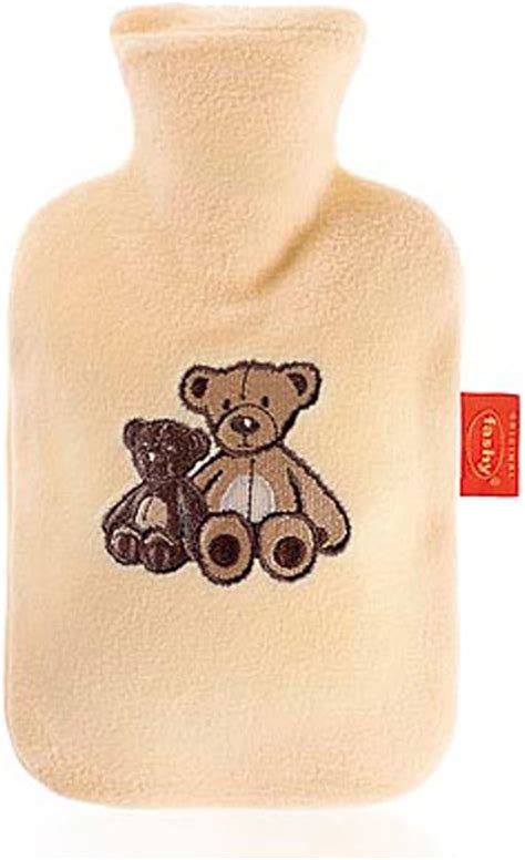 Fashy Fleece Covered Hot Water Bottle With Embroidery 08l Random