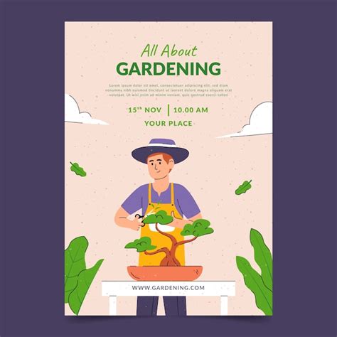 Free Vector Hand Drawn Gardening Poster