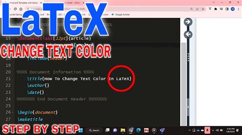 How To Change Text Color In LaTeX YouTube