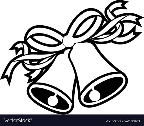 Wedding bells black Royalty Free Vector Image - VectorStock