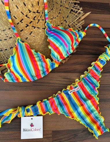 Bikini Triangolino Frou Frou Con Slip O Brasiliana Fiocchi Multicolor