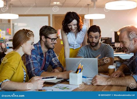 Creative Business Team Having A Meeting Stock Image Image Of Coffee