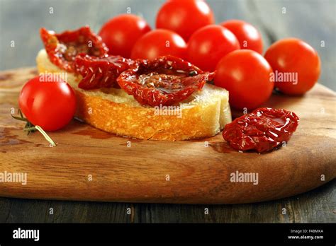 Sun Dried Tomatoes In Oil Stock Photo Alamy