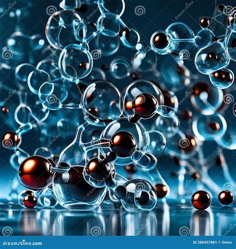 Glass Molecules - Ai Generated Image Stock Illustration - Illustration