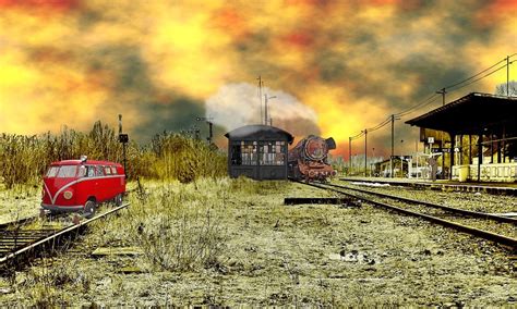 abandoned train station br heavy goods train locomotive