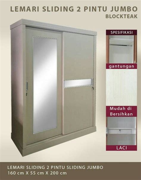 Model Lemari Pakaian Sliding Minimalis 2 Pintu Seputar Model