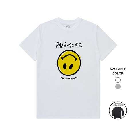 Jual KAOS BAND PARAMORE FAKE HAPPY T SHIRT BAJU MUSIK ROCK PRIA