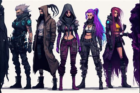 Concept Art Cyberpunk Characters. Avatar Character Illustrations ...