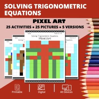 Christmas Solving Trigonometric Equations Pixel Art Activity By Qwizy