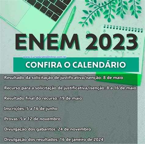 Inscrição ENEM 2023 5 a 16 de Junho valor isenção e informações