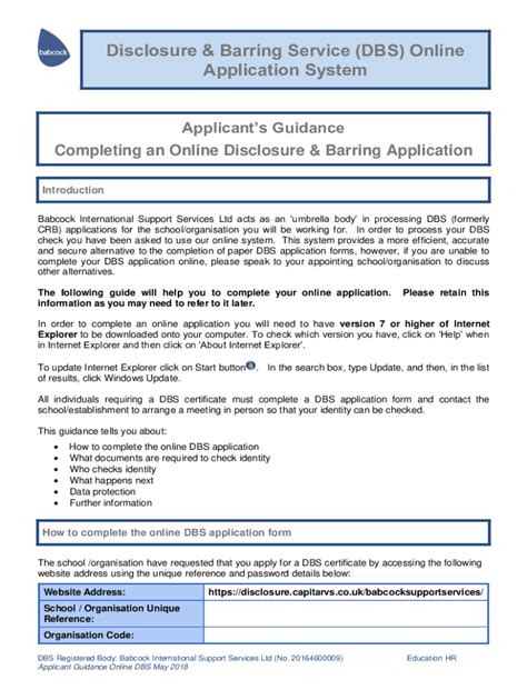 Fillable Online Disclosure And Barring Service Dbs Launches New