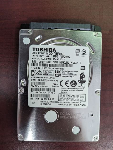 Toshiba MQ04ABF100 1 TB SATA III 2 5 In Laptop Hard Drive EBay