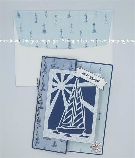 Stampin Up Sailing Home Z Fold Birthday Card Creative Stamping Designs