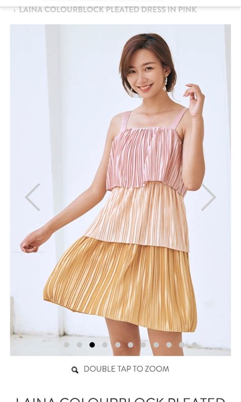 Tcl Laina Colourblock Pleated Dress Pink Women S Fashion Dresses