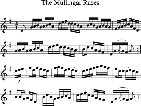 Mullingar Races The Irish Folk Song Ireland For Treble Clef