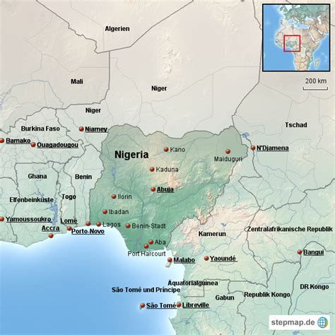 Stepmap Nigeria Landkarte Für Nigeria