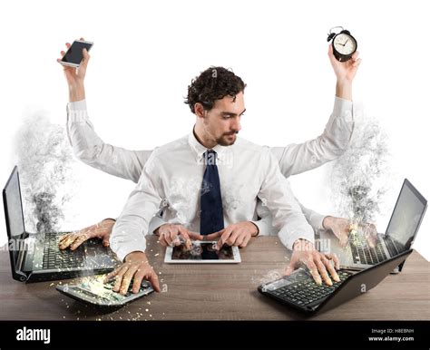 Overworked Businessman Stock Photo Alamy