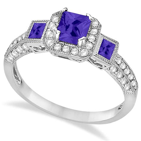 Tanzanite And Diamond Engagement Ring 14k White Gold 1 35ctw Cbr561