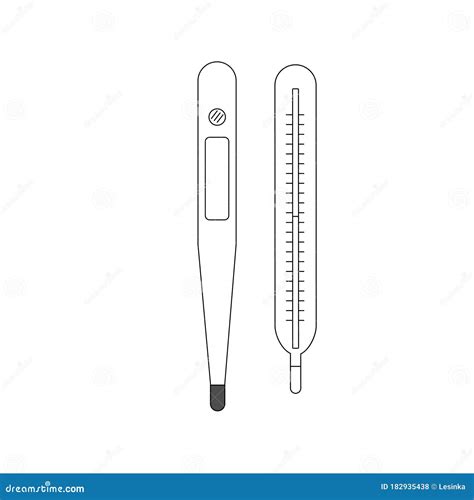 Sketch Thermometers Stock Vector Illustration Of Pharmacy 182935438