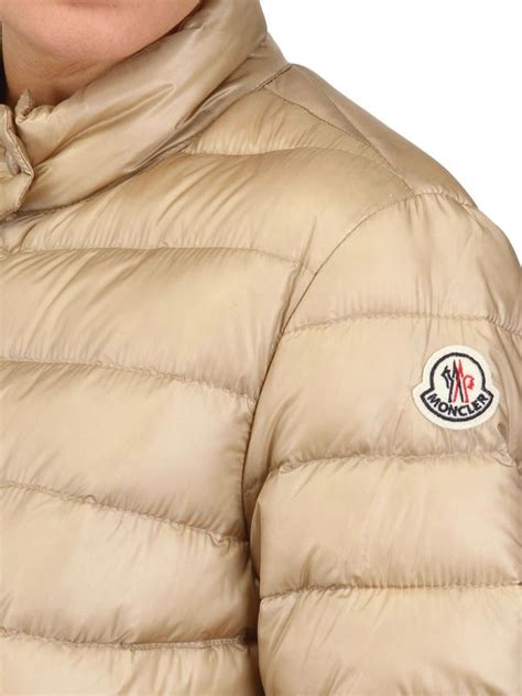 Moncler Lans Lightweight Nylon Down Jacket In Beige Natural For Men