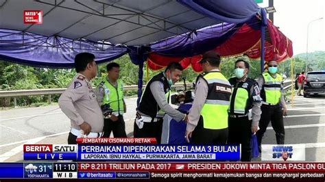 Curah Hujan Tinggi Picu Pergeseran Tanah Di Jembatan Cisomang Video