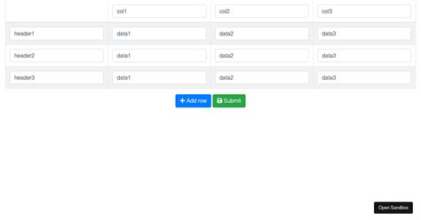 React Hook Dynamic Table Codesandbox