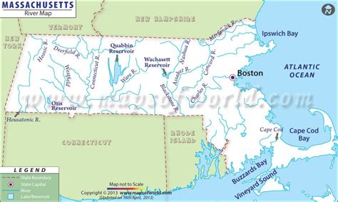 Massachusetts Rivers Map