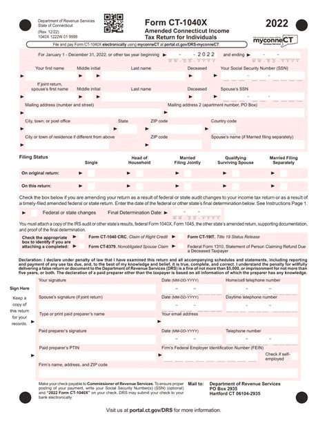 Form Ct 1040x 2022 Fill Out Sign Online And Download Printable Pdf Connecticut