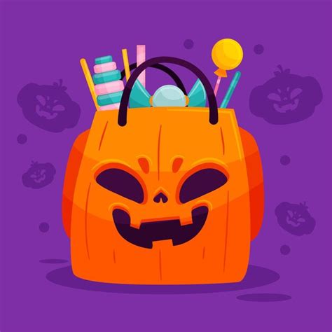 Free Vector | Flat design halloween candy bag