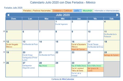 Calendario Para Imprimir 2020 Mexico