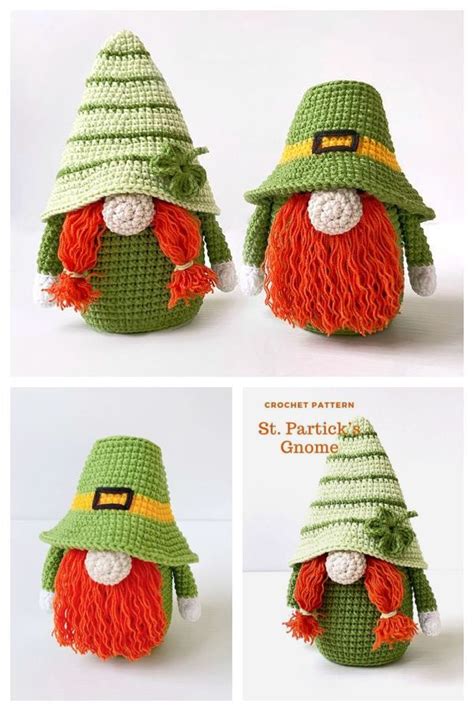 Crochet St Patricks Day Gnome Amigurumi Patterns Crochet Gnomes Pattern