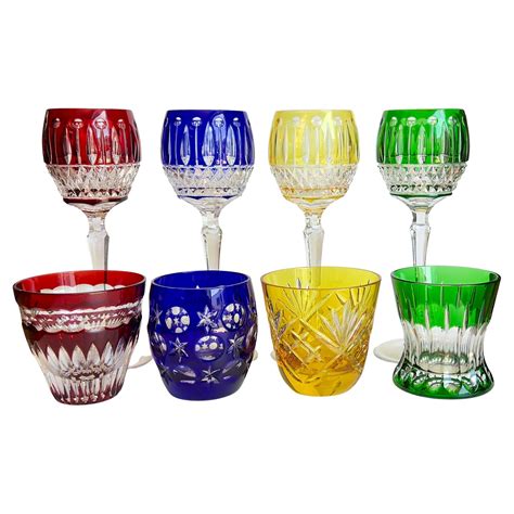 Faberge Crystal Wine And Na Zdorovye Vodka Shot Glasses Set Of 8 At 1stdibs Faberge Glasses