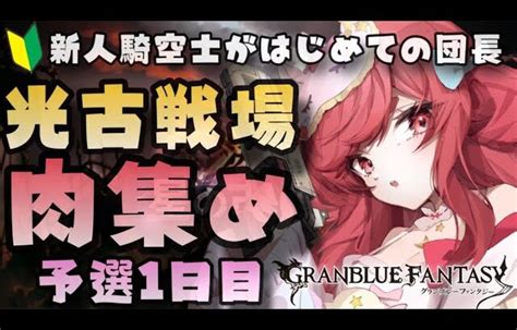 【グラブル】17 新人騎空士が初めての団長♡ 光古戦場 肉集め予選1日目！初見さん大歓迎！【寝衣火ゆん Vtuber グランブルー